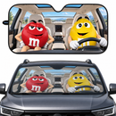 Funny M&M Chocolate Red Yellow Driving Custom Car Windshield Sunshades