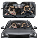 Pugs Rain Custom Car Windshield Sunshades