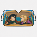 Dragon Ball Krillin And 18 Driving Custom Car Windshield Sunshades