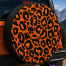 Leopard Pattern Skin Orange Custom Jeep Wheel Cover With Camera Hole