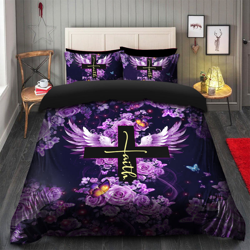 Faith Cross Bedding Set Duvet Cover And 2 Pillowcases Nearkii