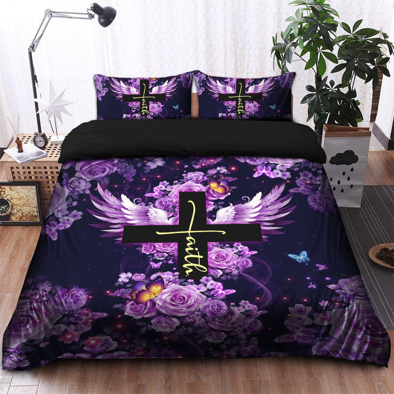 Faith Cross Bedding Set Duvet Cover And 2 Pillowcases Nearkii