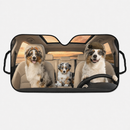 Australian Shepherd Family Dogs Custom Car Windshield Sunshades