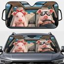 Cute Pig Custom Car Windshield Sunshades Windshield Accessories Decor Gift