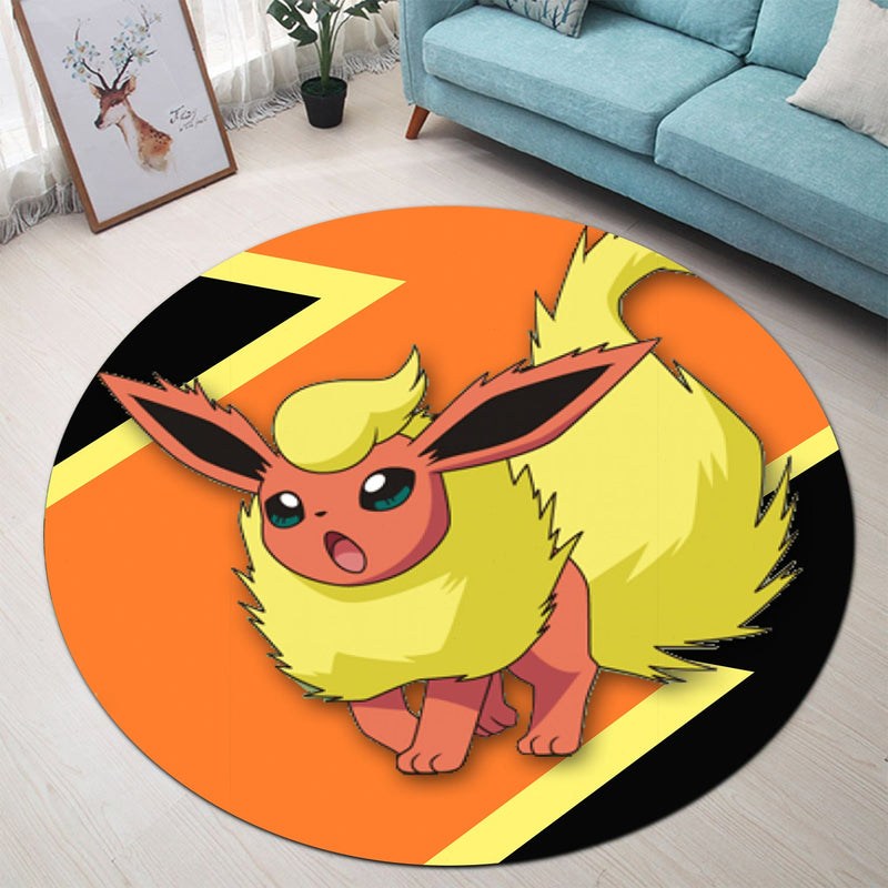 Flareon Eevee Evolution Round Rug