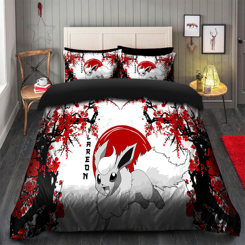 Flareon Pokemon Japan Style Bedding Set Duvet Cover And 2 Pillowcases