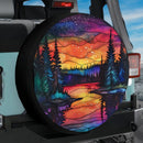 Northern Lights Forest Escape Jeep Car Spare Tire Cover