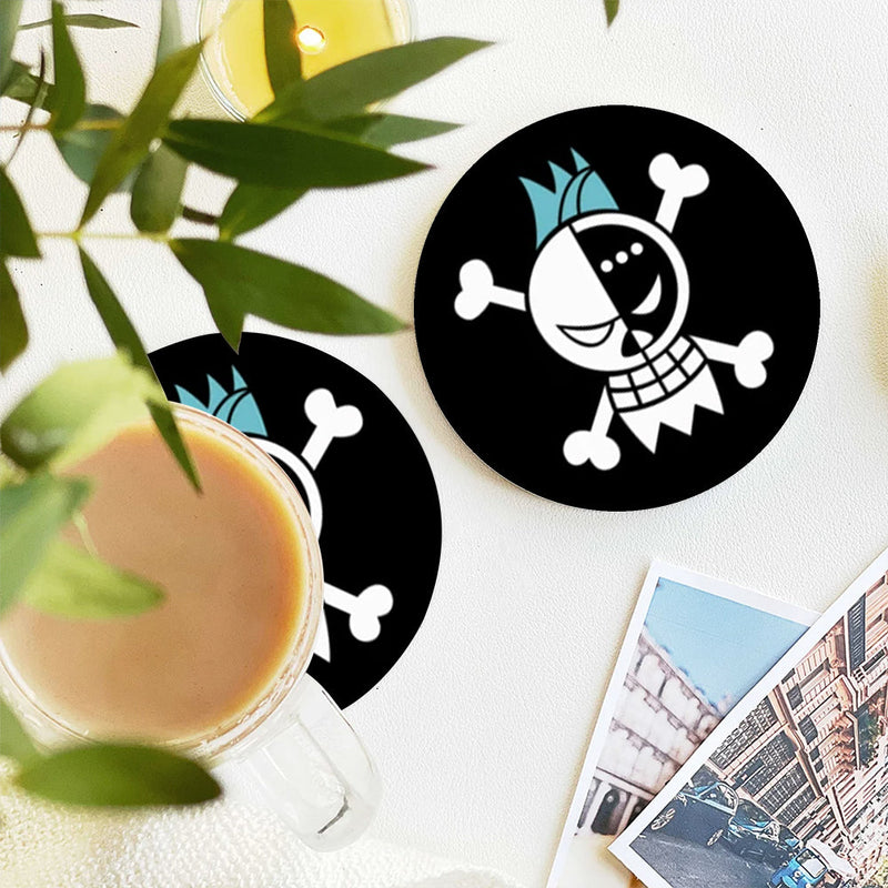 Franky One Piece Icon Skull Ceramic Decor Coaster - Gift Idea