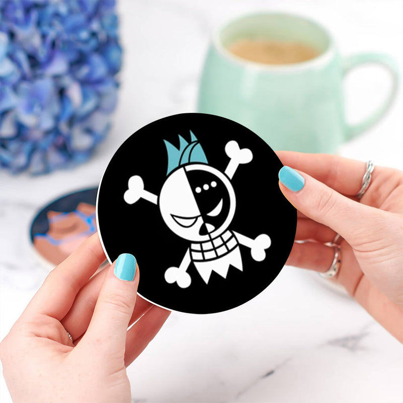 Franky One Piece Icon Skull Ceramic Decor Coaster - Gift Idea