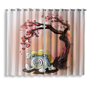 Poliwhirl Pokemon Cherry Blossom Window Curtain