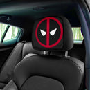 Deadpool Head Icon Car Headrest Covers