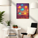 Cat Bar Watercolor - Living Room - Canvas Wall Art - Print - Wall Decor