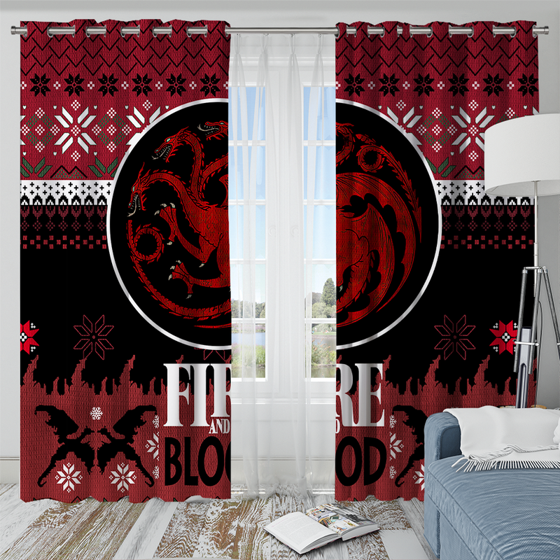 Game Of Thrones Targaryen Christmas Window Curtain