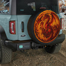 Red Fire Dragon Stained Glass Jeep Car Spare Tire Cover