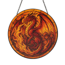 Red Fire Dragon Stained Glass Suncatcher