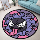 Gastly Pokemon Stained Glass Round Rug
