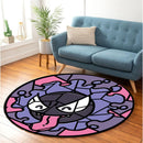 Gastly Pokemon Stained Glass Round Rug