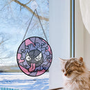 Gastly Pokemon Round Stained Glass Suncatcher