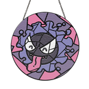 Gastly Pokemon Round Stained Glass Suncatcher