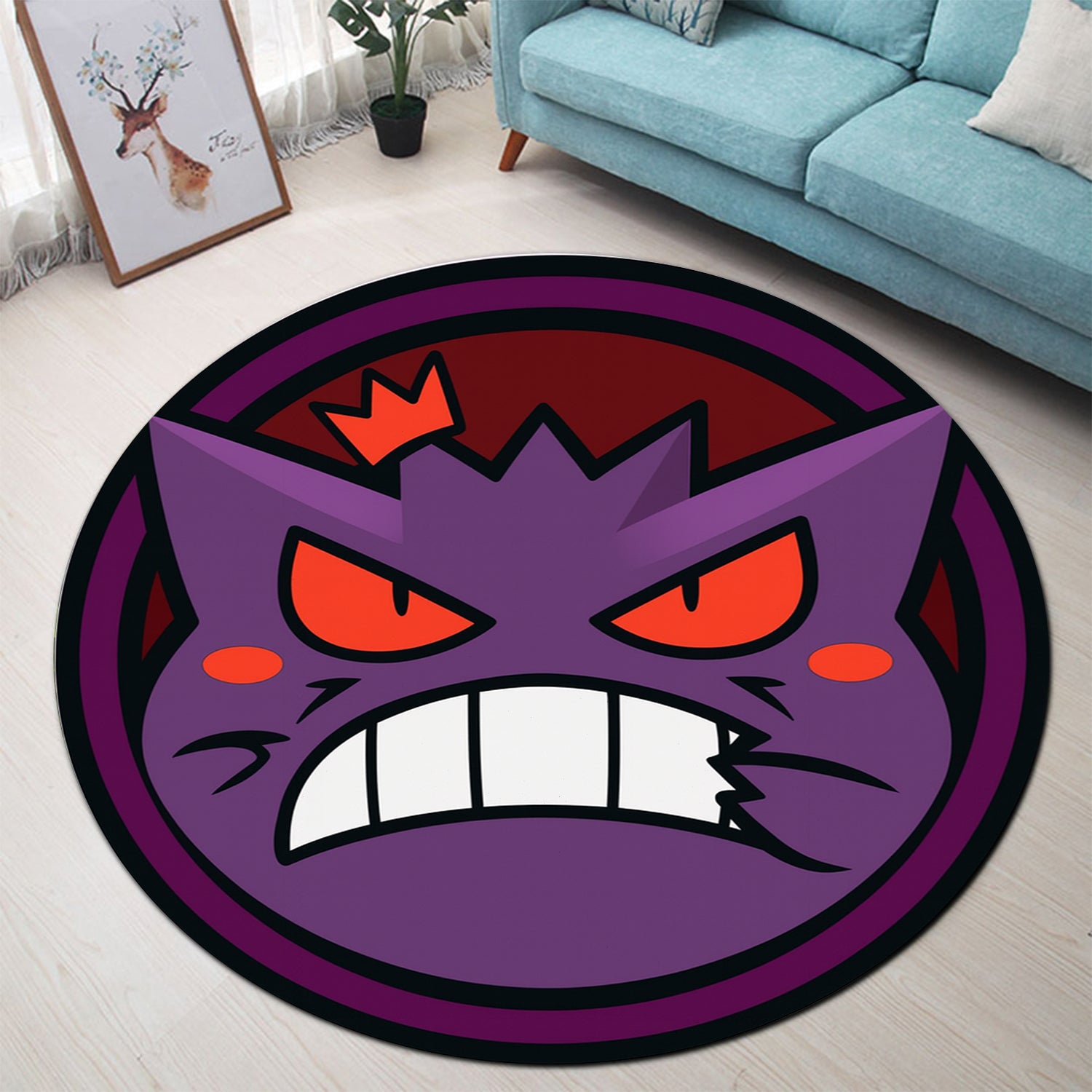 Gengar Chibi Cute Round Rug
