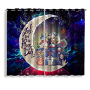 Ghibli Character Love You To The Moon Galaxy Window Curtain