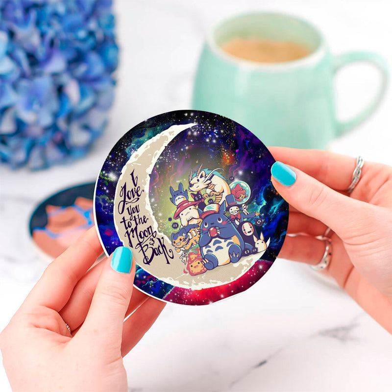 Ghibli Character Love You To The Moon Galaxy Ceramic Decor Coaster - Gift Idea