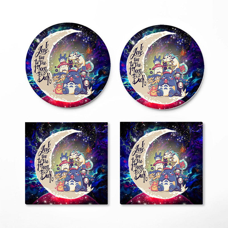 Ghibli Character Love You To The Moon Galaxy Ceramic Decor Coaster - Gift Idea