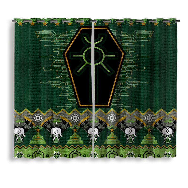 Warhammer 40k Green Christmas Window Curtain