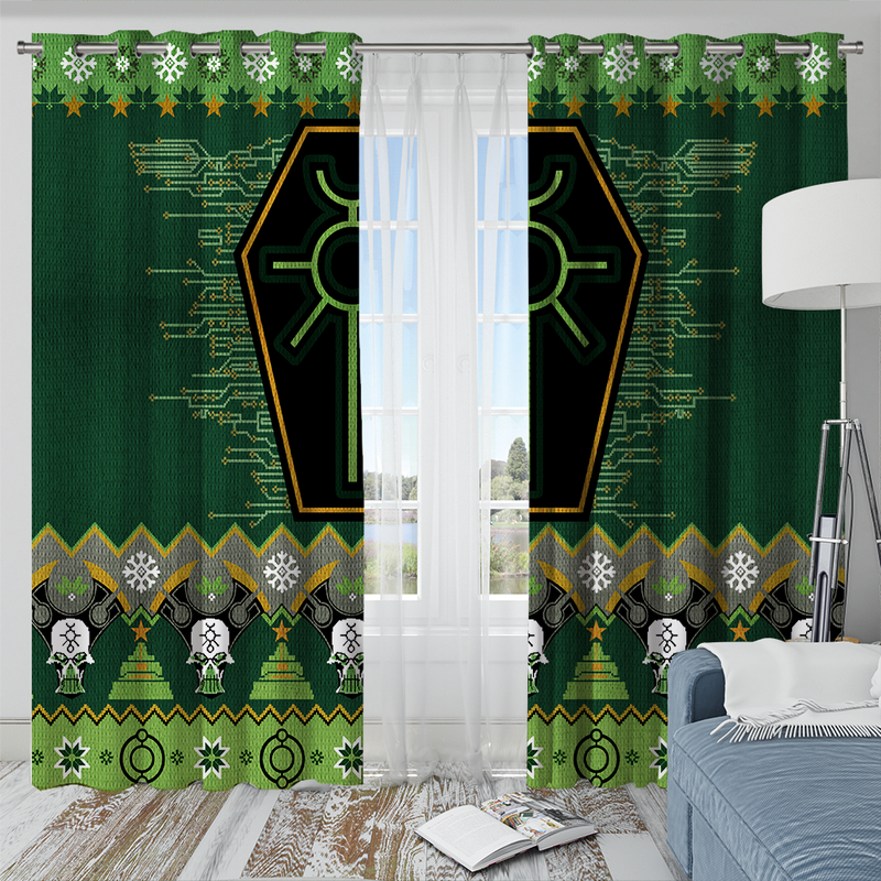 Warhammer 40k Green Christmas Window Curtain