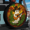 Cowboy Ghost With A Guitar Stained Glass Jeep Car Spare Tire Cover
