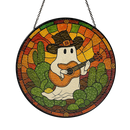 Cowboy Ghost With A Guitar Stained Glass Suncatcher