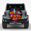 Ghost Halloween Book Stained Glass Jeep Car Spare Tire Cover