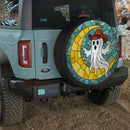 Cowboy Moon Ghost Stained Glass Jeep Car Spare Tire Cover