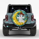 Cowboy Moon Ghost Stained Glass Jeep Car Spare Tire Cover