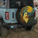 Ghost Read Book Under Moon Night Stained Glass Jeep Car Spare Tire Cover