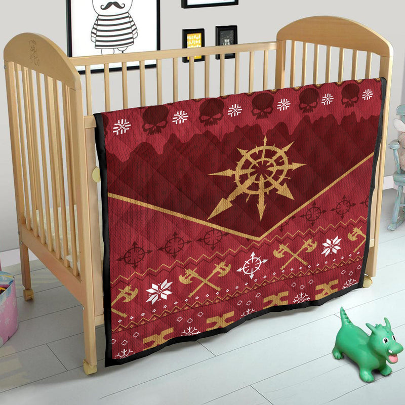 Warhammer 40k Christmas Red Quilt Blanket Nearkii