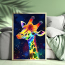 Colorful Rainbow Giraffe - Living Room - Canvas Wall Art - Print - Wall Decor
