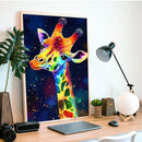 Colorful Rainbow Giraffe - Living Room - Canvas Wall Art - Print - Wall Decor
