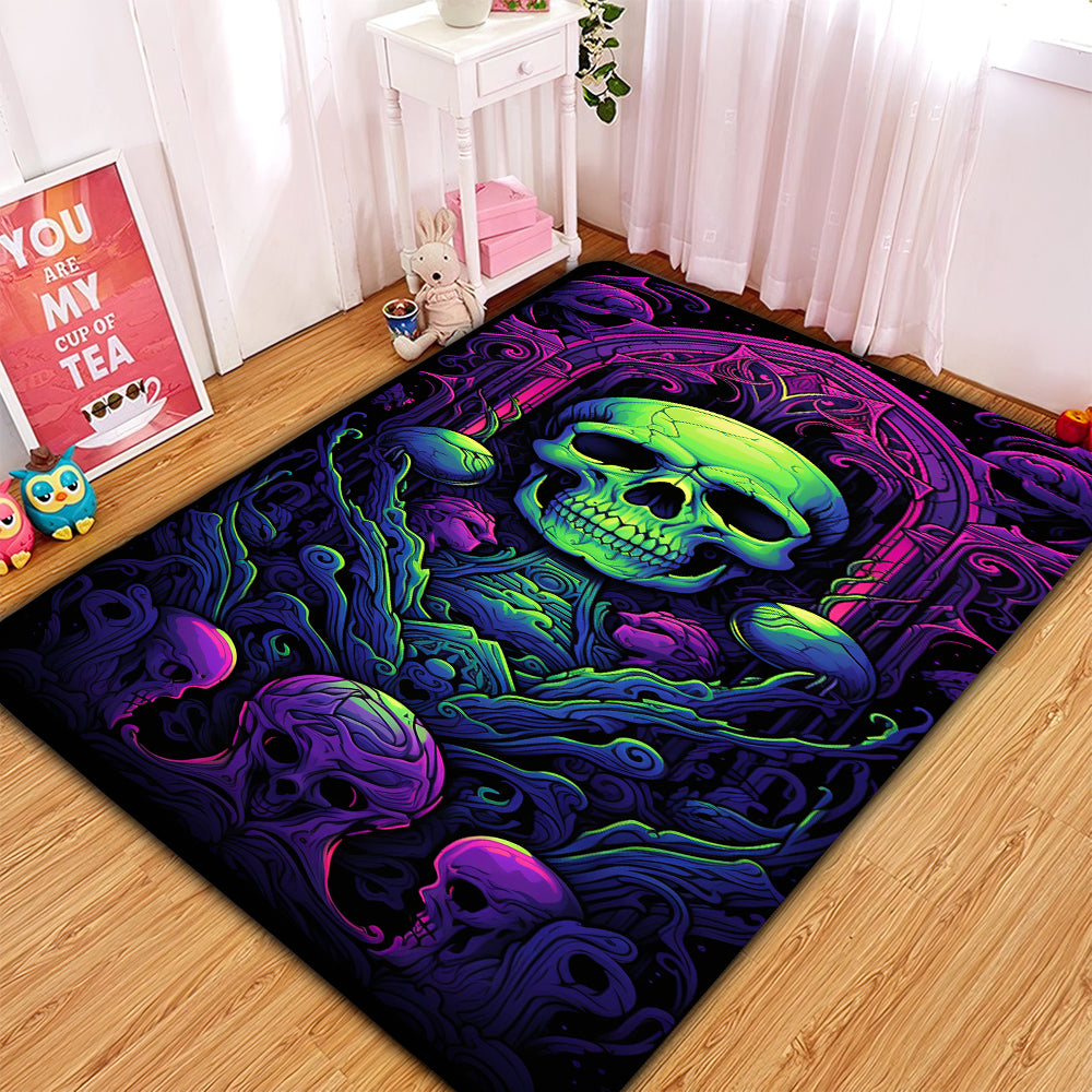 God Rider Skull Rectangular Area Rug