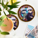 Gojo Vs Kakashi Stained Glass Decor Coaster - Gift Idea
