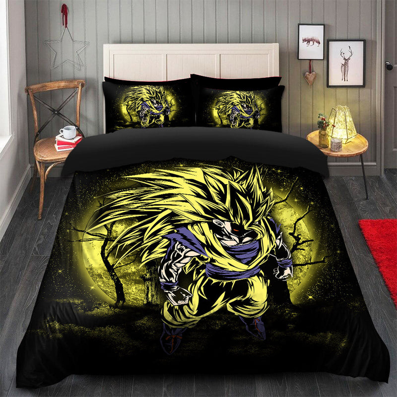 Goku Super Saiyan 3 Dragon Ball Moonlight Bedding Set Duvet Cover And 2 Pillowcases Nearkii