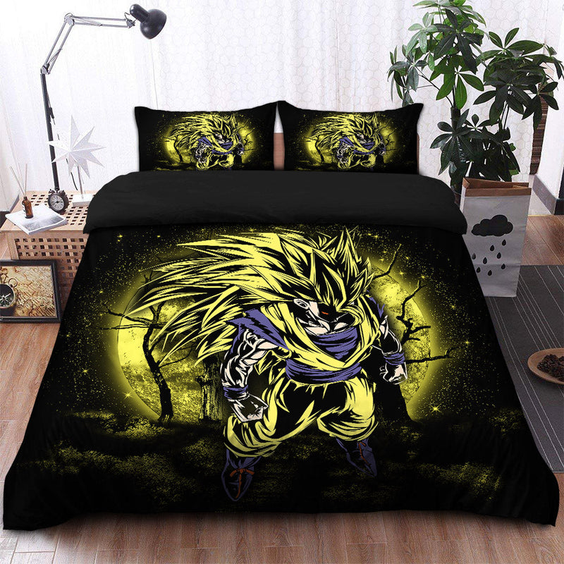 Goku Super Saiyan 3 Dragon Ball Moonlight Bedding Set Duvet Cover And 2 Pillowcases Nearkii