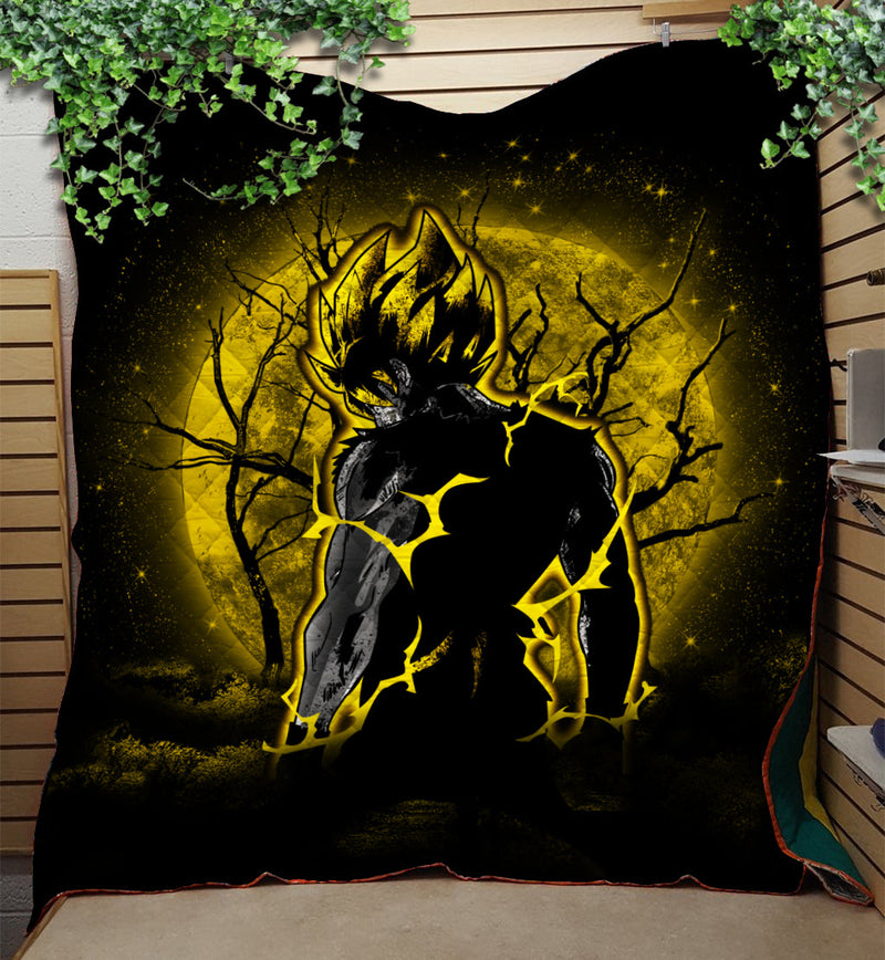 Goku Super Saiyan Moonlight Quilt Blanket Nearkii