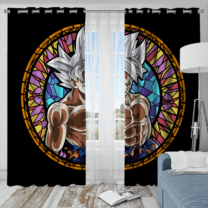 Goku Ultra Instinct Stained Glass Window Curtain