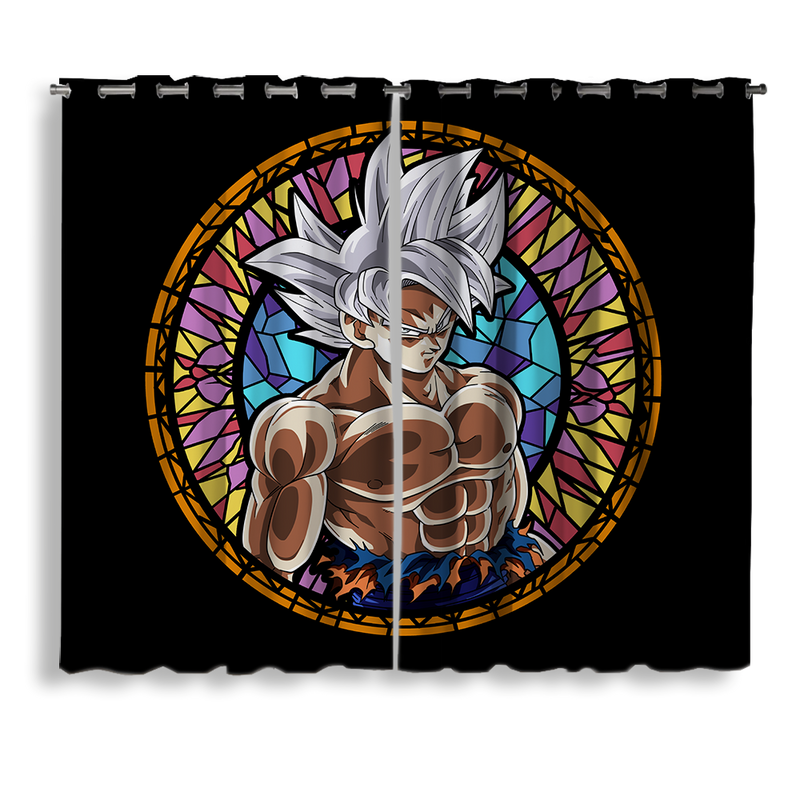 Goku Ultra Instinct Stained Glass Window Curtain