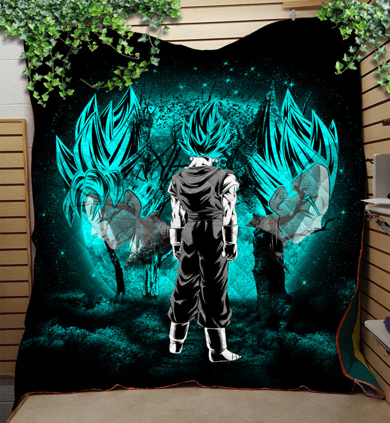 Goku Vegeta Vegito Blue Moonlight Quilt Blanket Nearkii