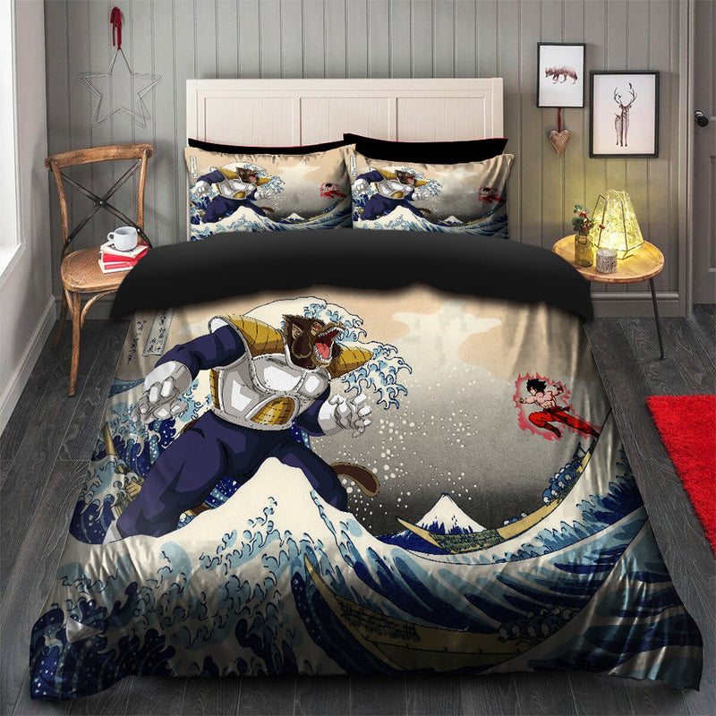 Goku Vs Vegeta The Great Wave Japan Anime Dragon Ball Bedding Set Duvet Cover And 2 Pillowcases