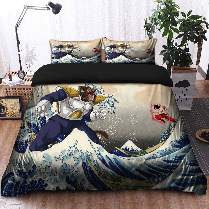 Goku Vs Vegeta The Great Wave Japan Anime Dragon Ball Bedding Set Duvet Cover And 2 Pillowcases