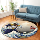 Goku Vs Vegeta The Great Wave Japan Round Rug