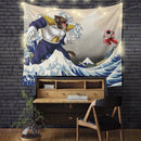 Goku Vs Vegeta The Great Wave Tapestry